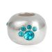 This Cute Sterling Silver Paw Prints Beads With Blue Zircon Austrian Crystal Hot Selling