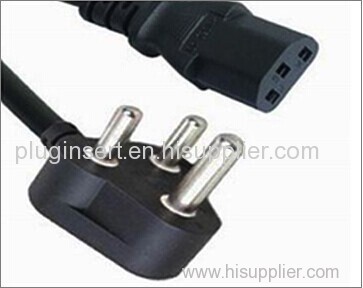 16A 250V SABS south africa power cord Indian standard power cord