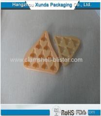 Plastic blister packaging tray for chocolate