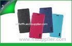 Pink Wallet Type Leather Mobile Phone Protective Huawei Y200 Cases With Card Slot