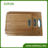 Three sizes bamboo cutting board with silicone