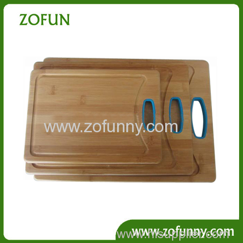 Three sizes bamboo cutting board with silicone
