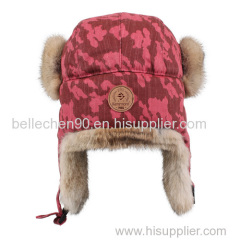 2014 winter rabbit hair russian trapper hat