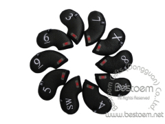 Golf Iron covers made of neoprene with PU leather embroidery number from BESTOEM