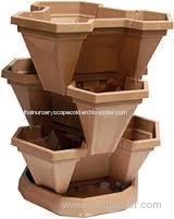 Stackable Flower Pots Multi functional Vertical Garden Plant Pots in Plastic