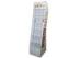 Customized Tiered Magazine Corrugated Cardboard Display Stands Matte Lamination Grey Paper