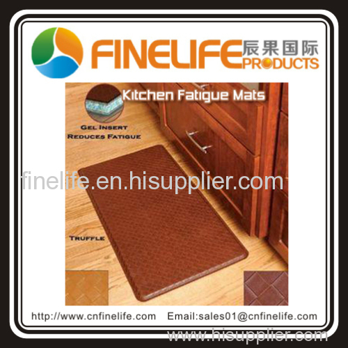 PU+PVC waterproof red brown covering leather antifagitue mat