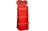 Red Plastic Hook Display Stands Three Rows For Towels Promotion