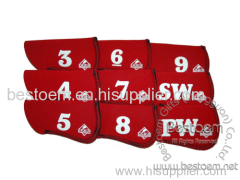Neoprene imprinted golf iron covers bags pouches holders from BESTOEM