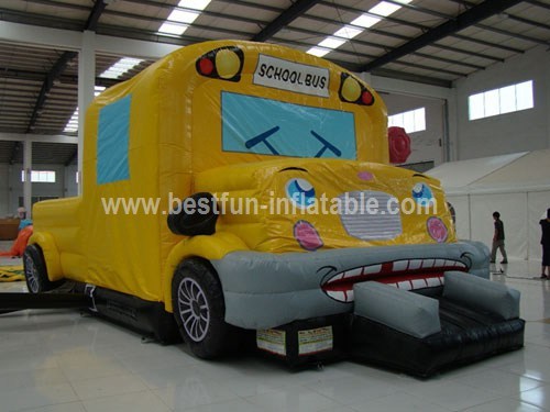 Bus inflatable bouncer slide combo for sale