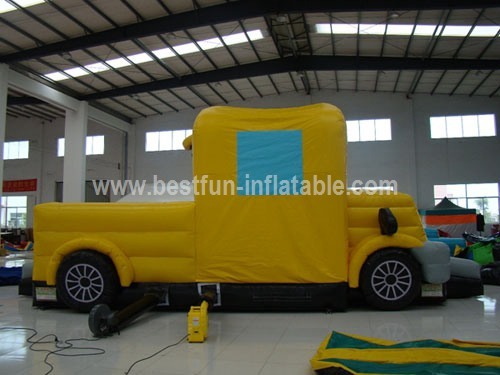 Bus inflatable bouncer slide combo for sale
