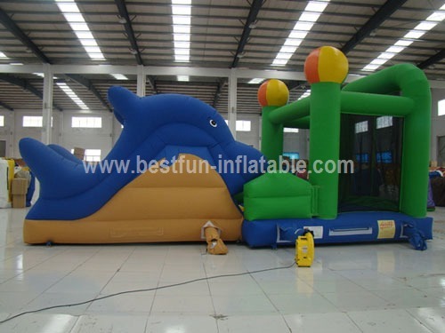 Sea world inflatable dolphin bouncy