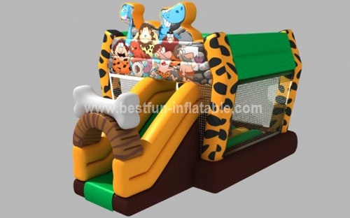 The Stone Age Inflatable Castle with Slide