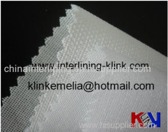 Polyester woven fusible coated interlining for cap/waistband