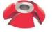 Customized red T.C.T 45 chamfer carbide shaper cutters for wood profiles making