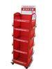 Easy assemble exhibition display multi layer shelf stand portable red color