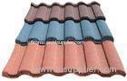 wave Corrugated Double Roman Roof Tiles / colorful Stone Coated Metal Roofing sheet