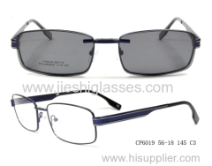 Blue Color Classic Optical Frame With Clip On Sunglasses