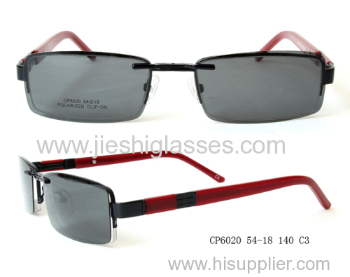 Fashion Stainless Steel Optical Frame With Clip On Sunglasses For Lady