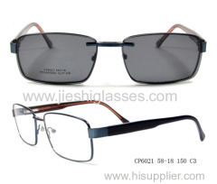 Round Shape eyeglasses frame with clip on sunglasses for unisex