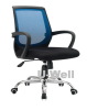 Buy mid back computer desk office revolving arms blue mesh chair factory china