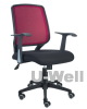 2015 NEW Promotion mid back office task computer staff swivel revolving armrest mesh chair with arms and nylon base