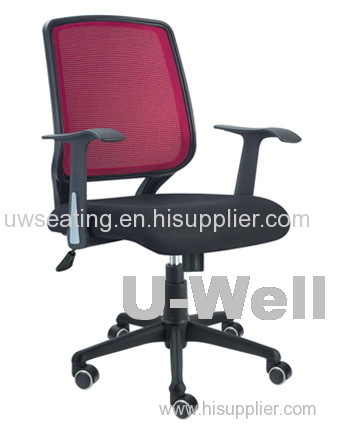 Hot sale promotion white good mid back net mesh computer staff task lift office chairs import in China