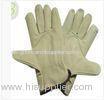 XXL Light Yellow Grain Full Pig Skin Leather Gloves with Wing Thumb for Warehousing