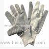 XL OEM Poly / Cotton Hand Gloves with Black PVC Dots Palm for Automotive Manufacturing