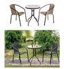 Commercial Aluminum Waterproof Wicker Chairs With PE Plastic Rattan