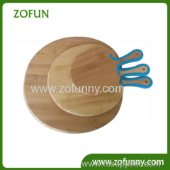 Three sizes bamboo chopping board with silicone hande