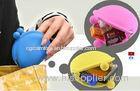 OEM M Blue / Yellow / Pink Silicone Coin Pouch / Purse / Bag / Wallet For Women