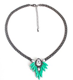 alloy leaf drop necklace