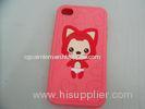 Pink / Red/ Blue/ Purple / Grey Silicone Phone Protective Cases With Fox / Bear Pattern