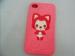 Pink / Red/ Blue/ Purple / Grey Silicone Phone Protective Cases With Fox / Bear Pattern