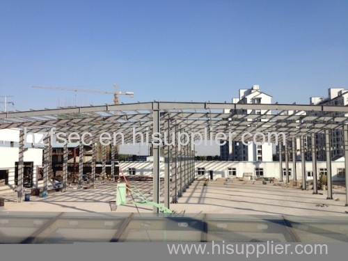 Pre-engineering Double Span Industrial Steel Buildings Fabrication With Space Frames