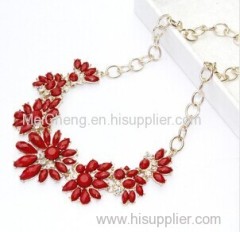 Fashion alloy floral necklace