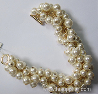fashion layered faux pearl bracelet