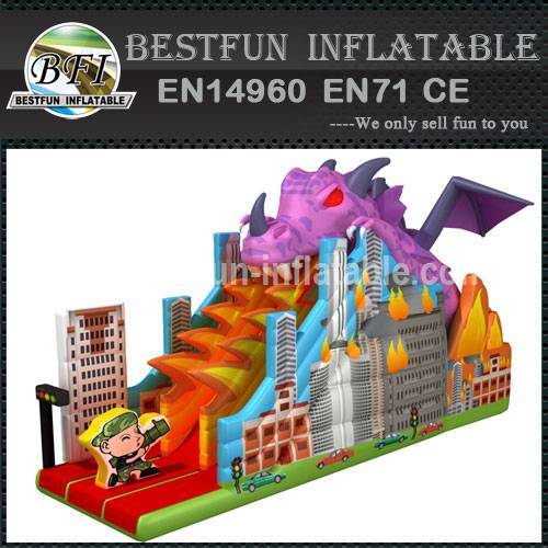2014 new giant inflatable dragon slide