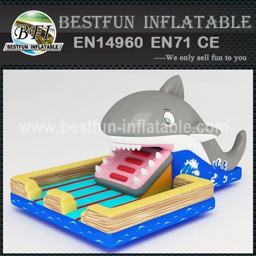 Inflatable shark eaters park