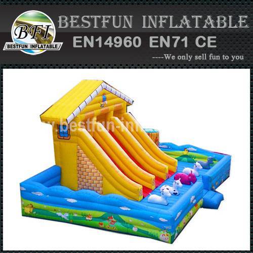 INLATABLE YELLOW HOUSE with SLIDE