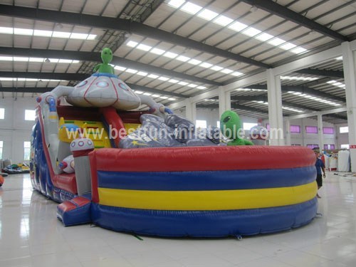 Cartoon PVC inflatable Mars aliens slide