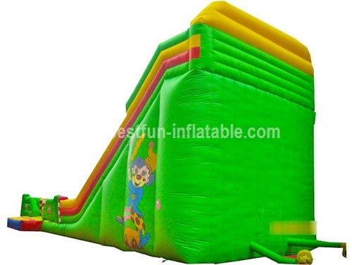 Colorful obstacle inflatable slide clown