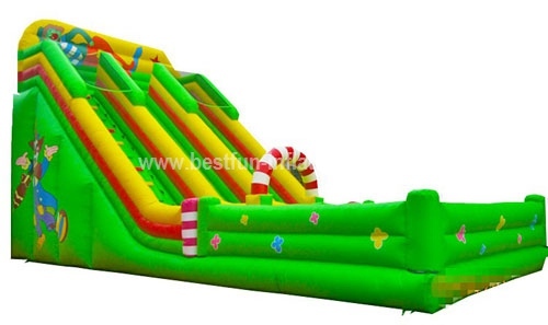 Colorful obstacle inflatable slide clown