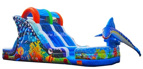 Exciting inflatable fish slide for adults