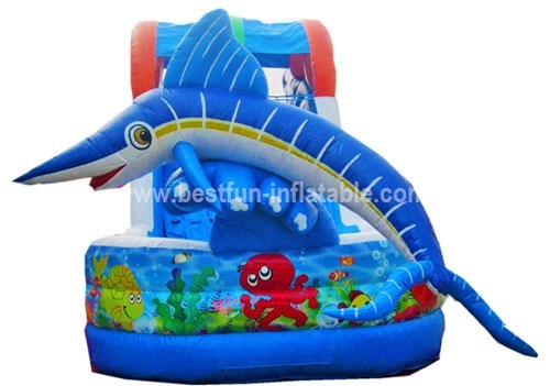 Exciting inflatable fish slide for adults