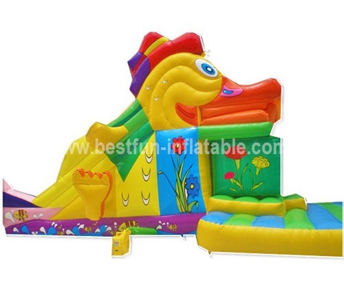 Funny outdoor snappy fish inflatable slide