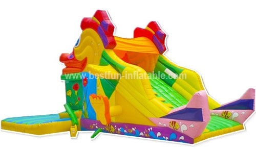 Funny outdoor snappy fish inflatable slide