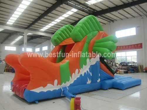 Huge inflatable ocean fish slide