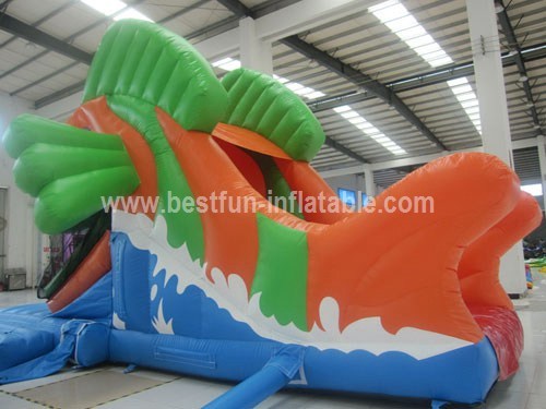 Huge inflatable ocean fish slide